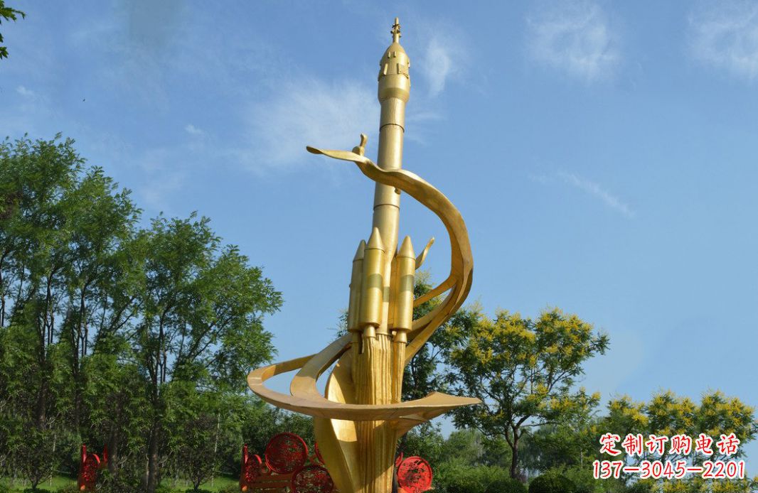东莞火箭飞向蓝天不锈钢火箭广场景观雕塑