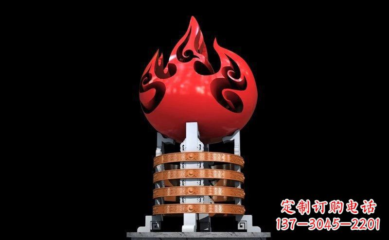 东莞不锈钢火炬雕塑传承奋进精神