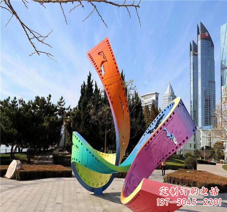 东莞波浪状的不锈钢胶卷雕塑