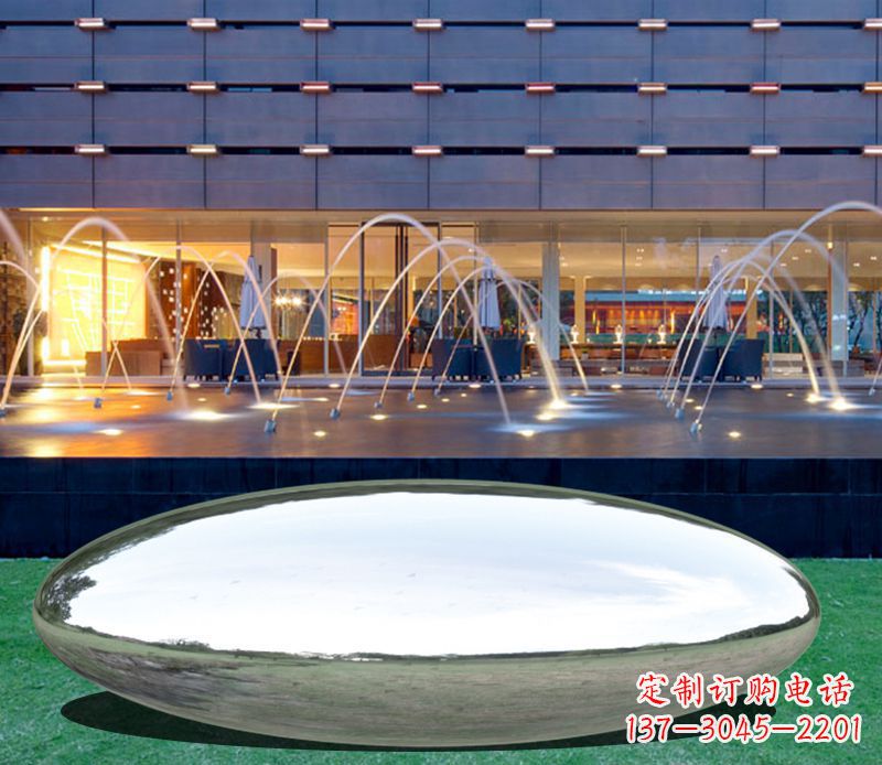 东莞不锈钢镜面鹅卵石广场雕塑
