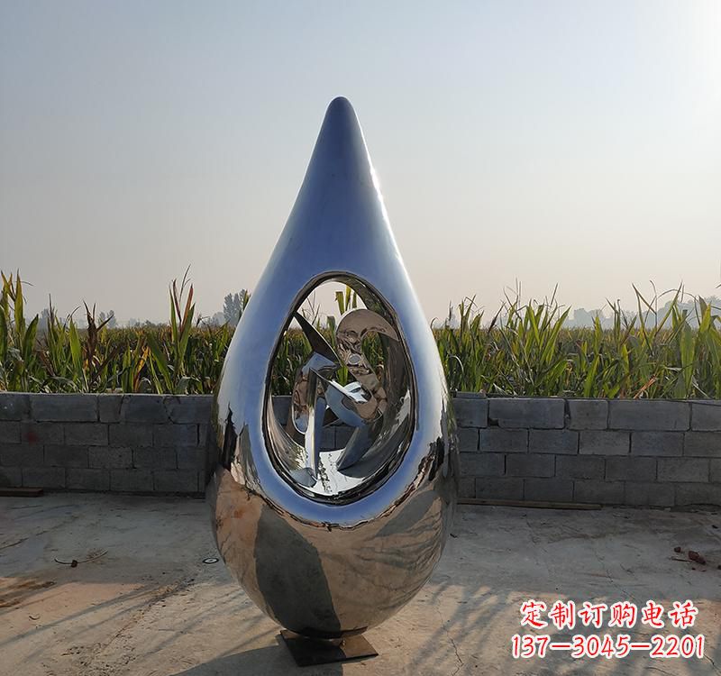 东莞不锈钢水滴雕塑展现自然之美