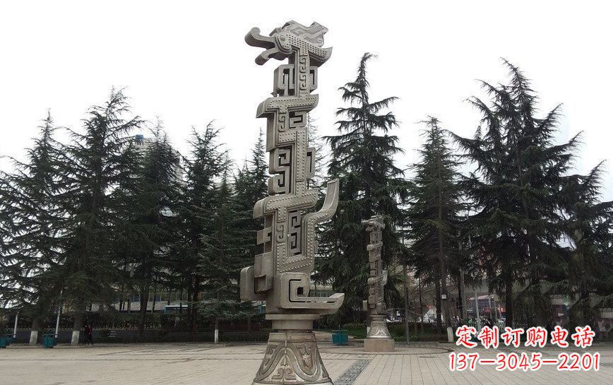 东莞不锈钢龙柱广场景观雕塑