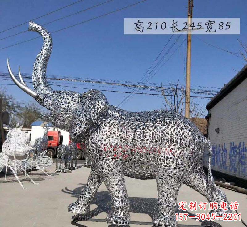 东莞不锈钢镂空大象雕塑精美绝伦的艺术品
