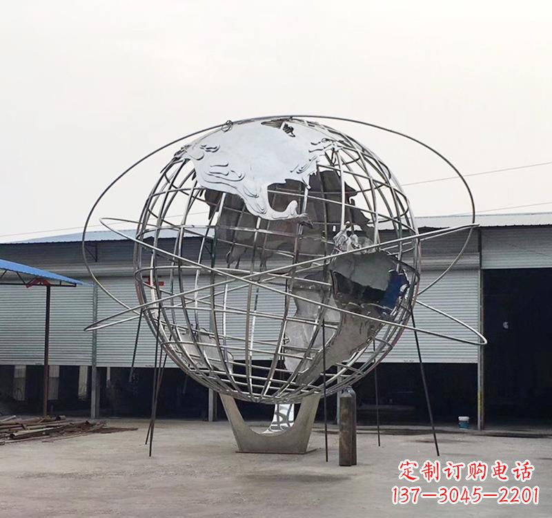 东莞不锈钢制作的镂空地球雕塑