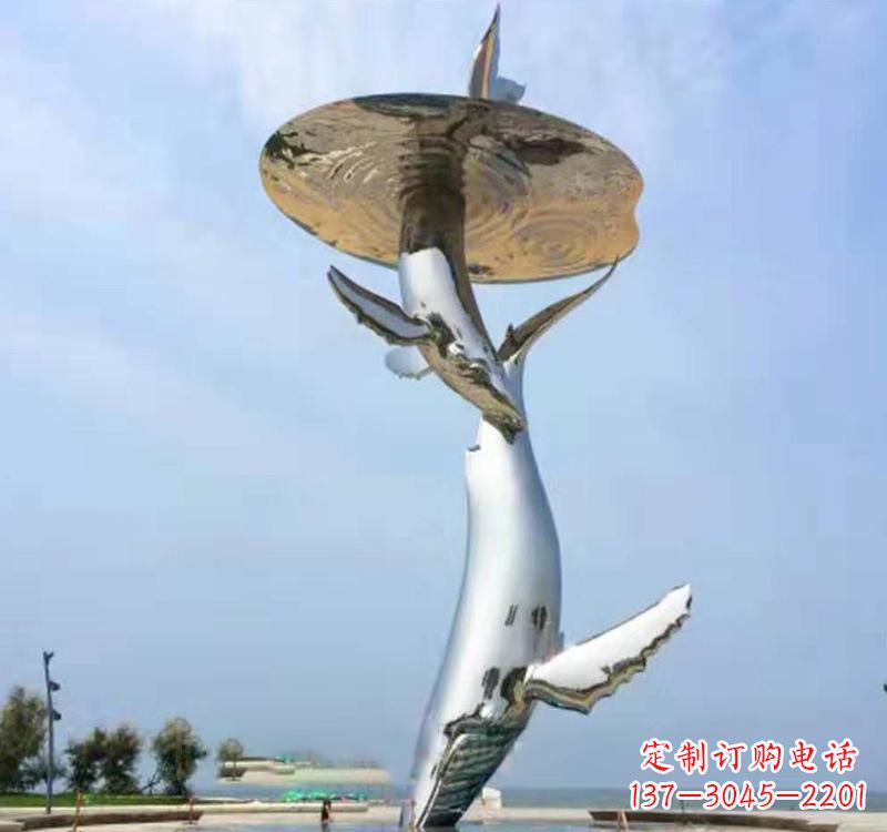 东莞不锈钢海豚雕塑精美的艺术品