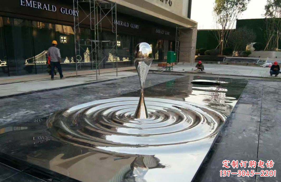 东莞不锈钢水滴雕塑美丽的艺术表现
