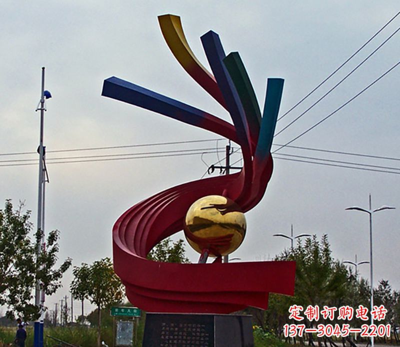 东莞不锈钢飘带广场景观