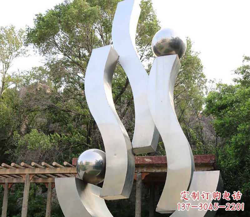 东莞不锈钢飘带小区景观
