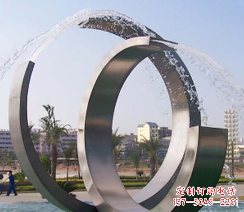 东莞不锈钢情侣戒指雕塑象征爱情的永恒之物