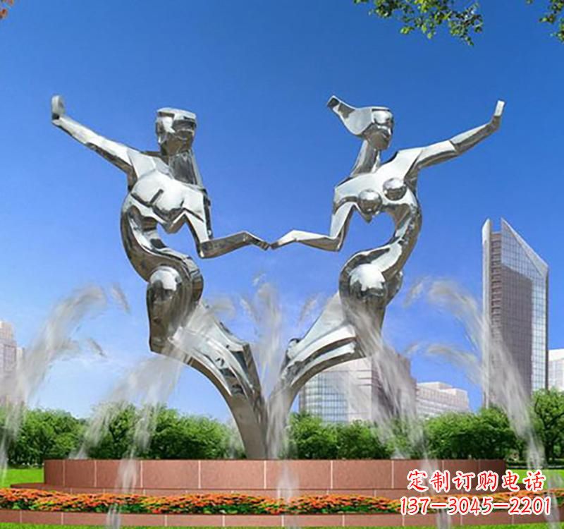 东莞不锈钢情侣雕塑浪漫永恒的象征