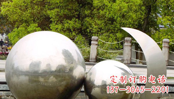 东莞不锈钢球形地球月亮雕塑精美的艺术之作