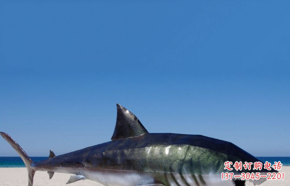 东莞不锈钢鲨鱼海边动物雕塑