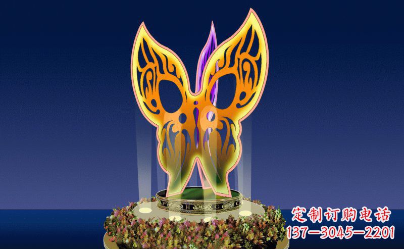 东莞不锈钢三面蝴蝶雕塑
