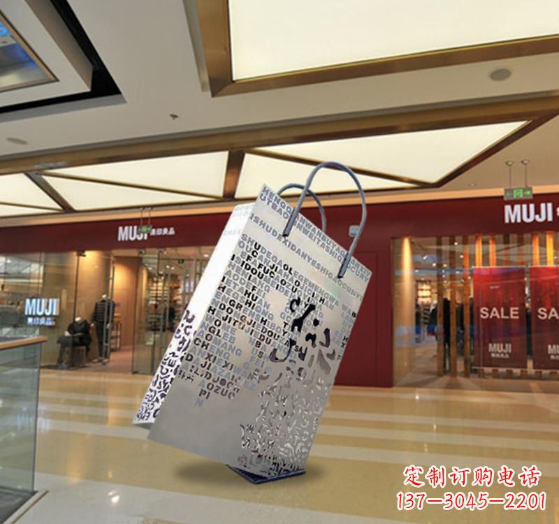 东莞不锈钢购物袋雕塑给消费者带来更好的购物体验
