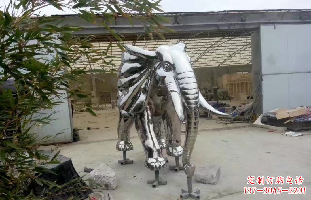 东莞不锈钢售楼部装饰动物大象