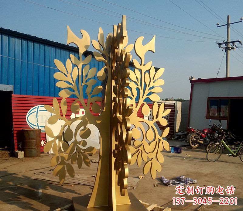东莞不锈钢树叶园林景观雕塑——美妙绝伦的艺术之作