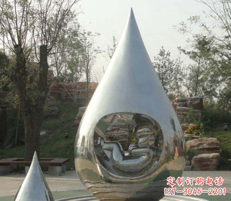 东莞不锈钢水滴雕塑1