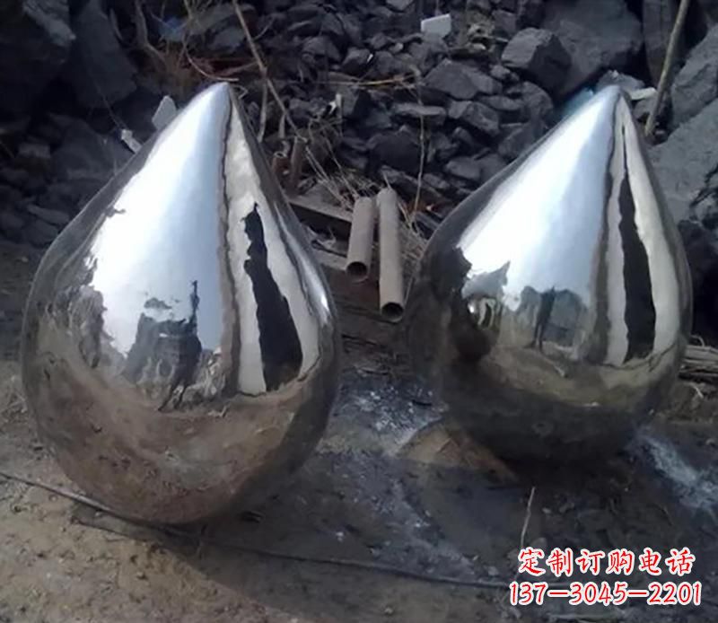 东莞不锈钢水滴景观雕塑
