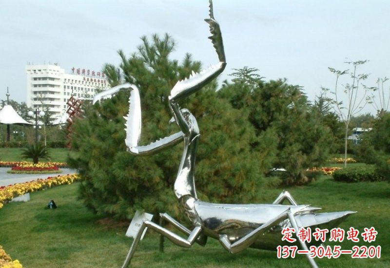 东莞不锈钢螳螂雕塑艺术的精美结晶