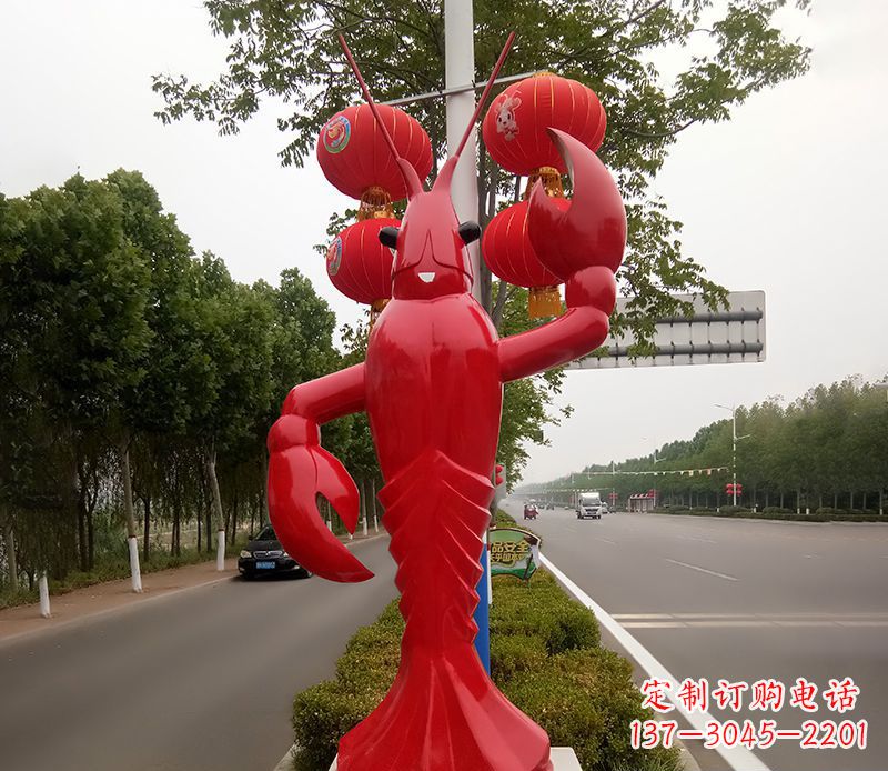 东莞不锈钢小龙虾雕塑精美之灵