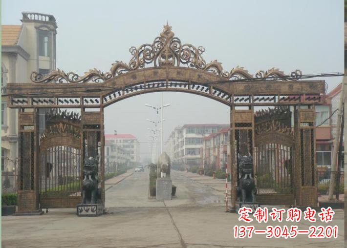 东莞不锈钢小区三门牌坊雕塑