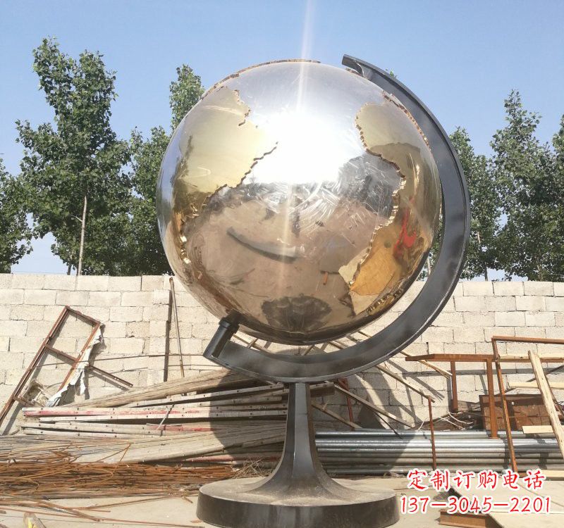 东莞不锈钢校园地球仪雕塑校园精神体现