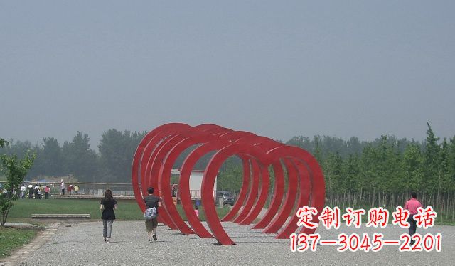 东莞不锈钢心形拱门公园景观雕塑