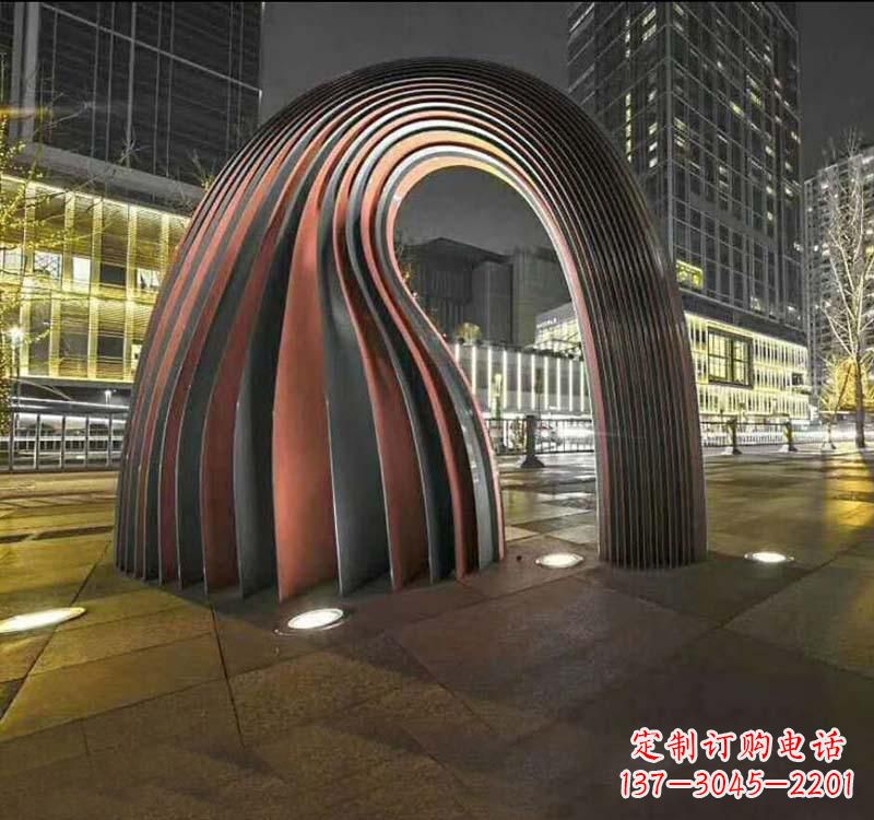 东莞不锈钢异形拱门雕塑精致古典风格