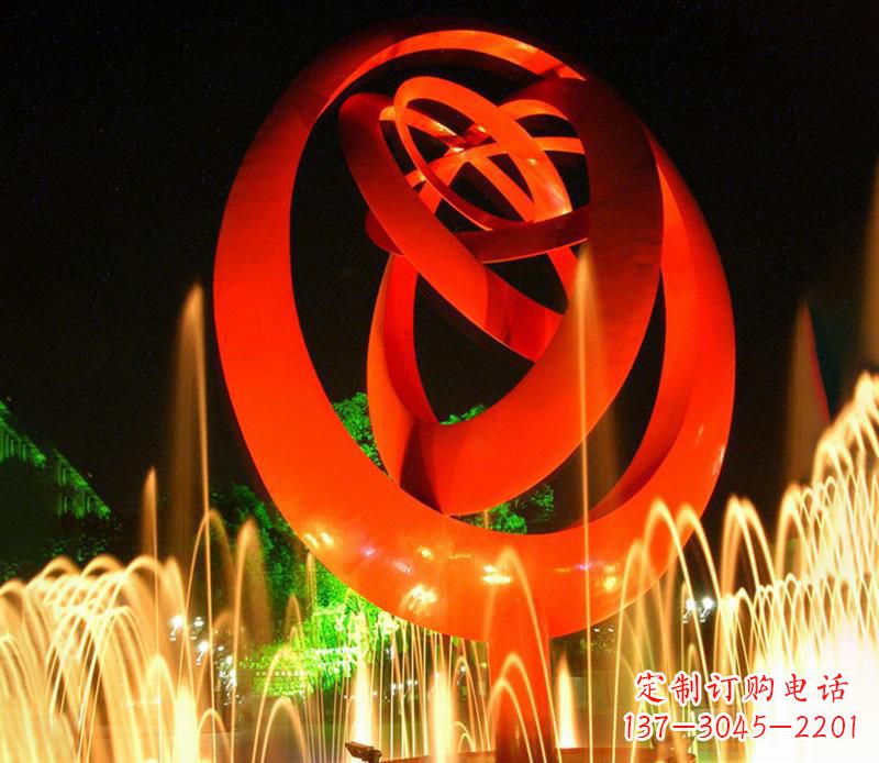 东莞不锈钢圆环抽象雕塑