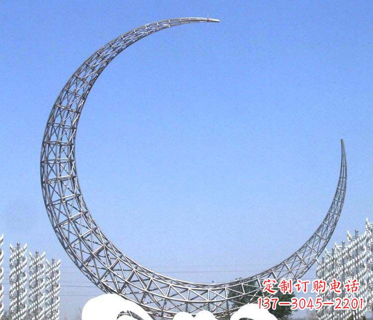 东莞不锈钢月亮雕塑1