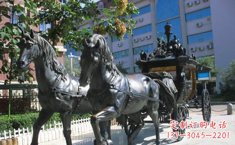 东莞马车雕塑西方步行街的瑰宝