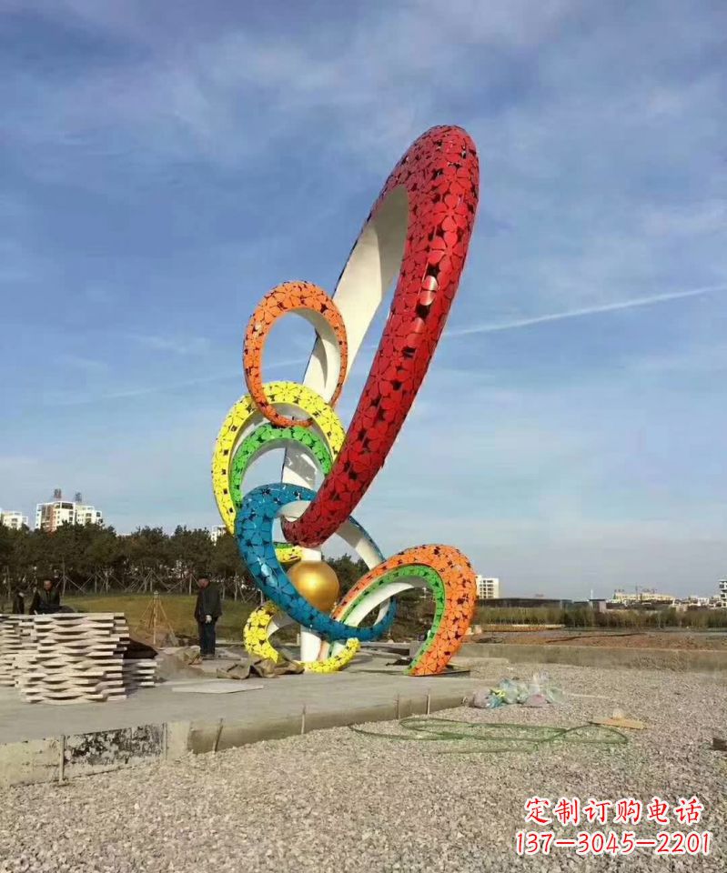 东莞彩色不锈钢圆环雕塑极致美学之精品