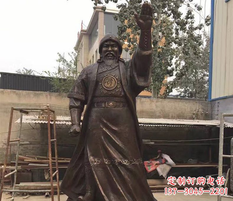 东莞传承民族英雄——成吉思汗铜雕