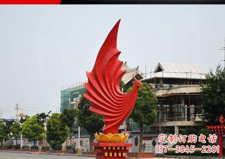 东莞城市的至高象征——不锈钢凤凰雕塑