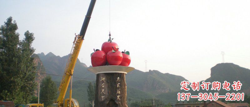 东莞不锈钢苹果雕塑缔造城市风采