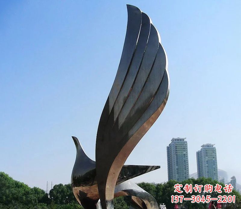 东莞抽象翅膀雕塑不锈钢