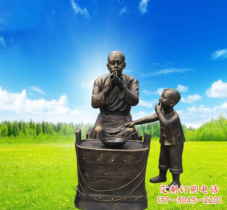 东莞糖果小品铜雕吹糖人