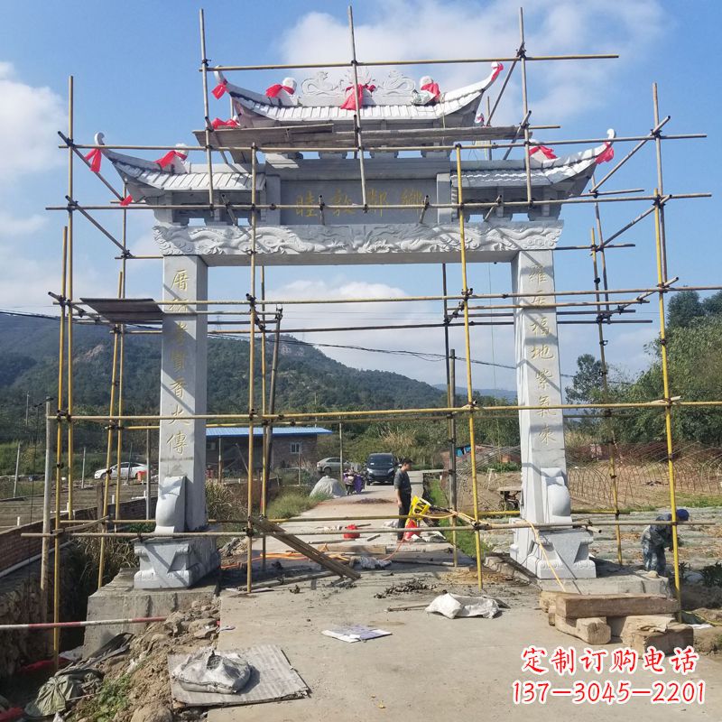 东莞村庄单门石牌坊