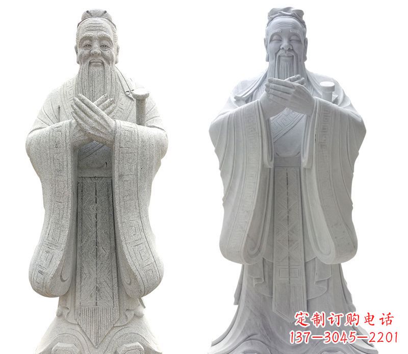 东莞大理石孔子行教像古代名人石雕