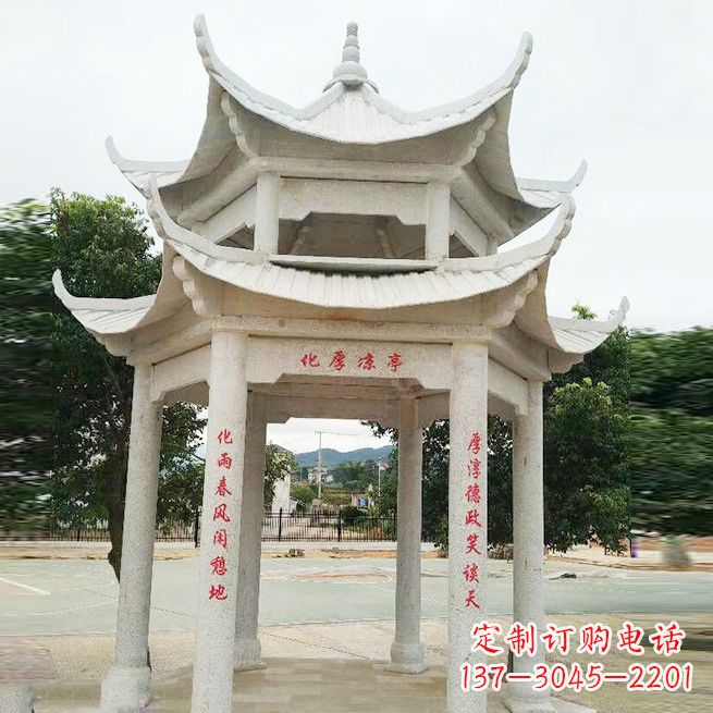 东莞大理石凉亭双层雕塑