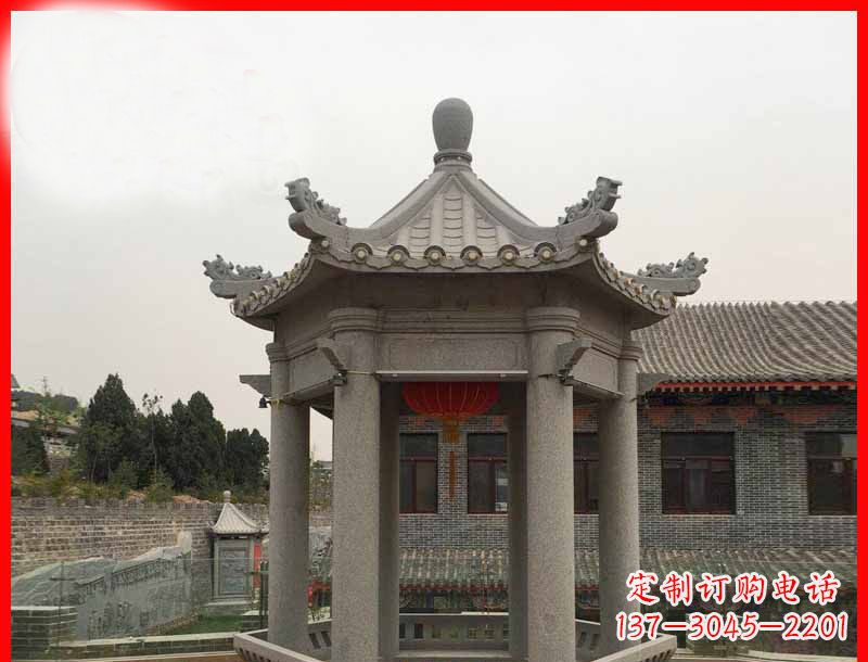 东莞大理石六角凉亭公园石雕 (4)