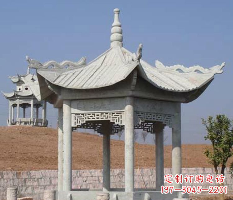东莞大理石六角凉亭石雕 (3)