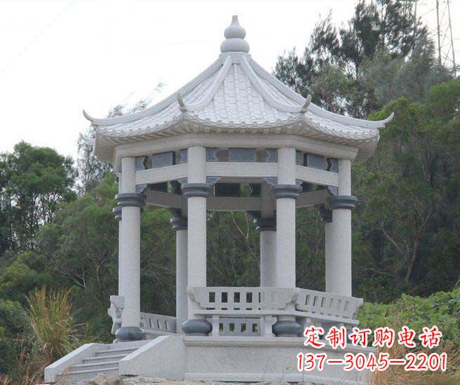 东莞大理石六角石雕凉亭