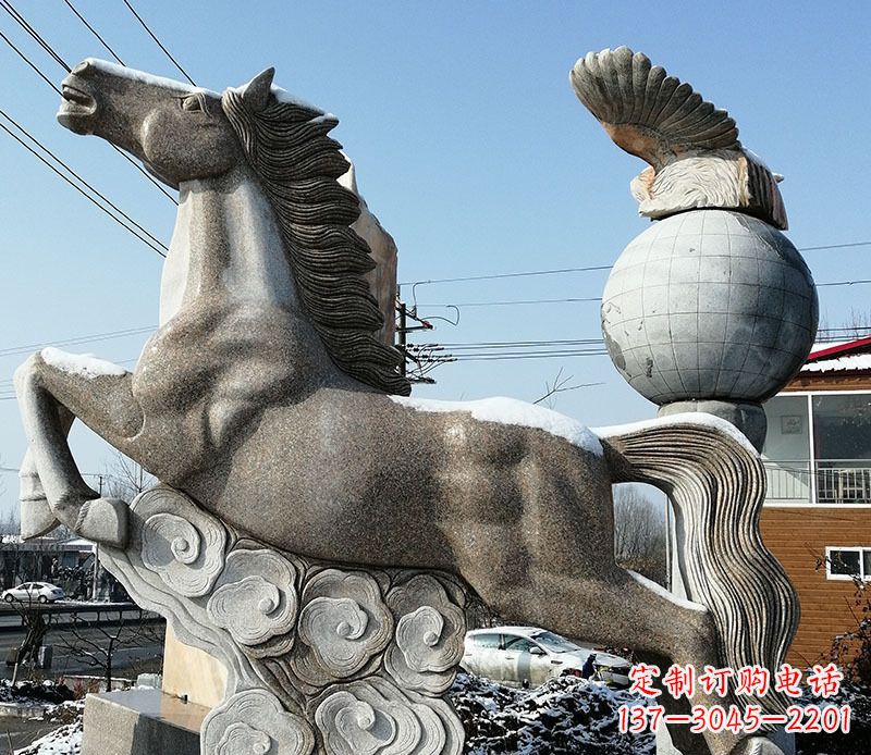 东莞大理石马踏祥云石雕
