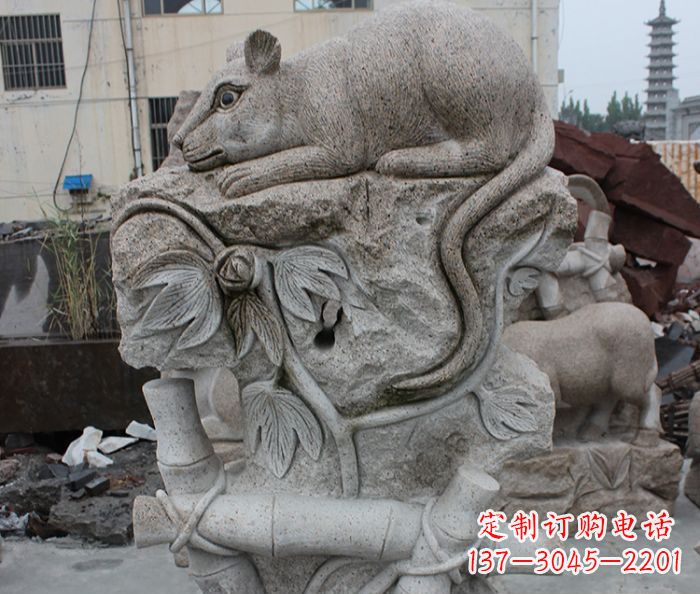 东莞大理石生肖鼠石雕