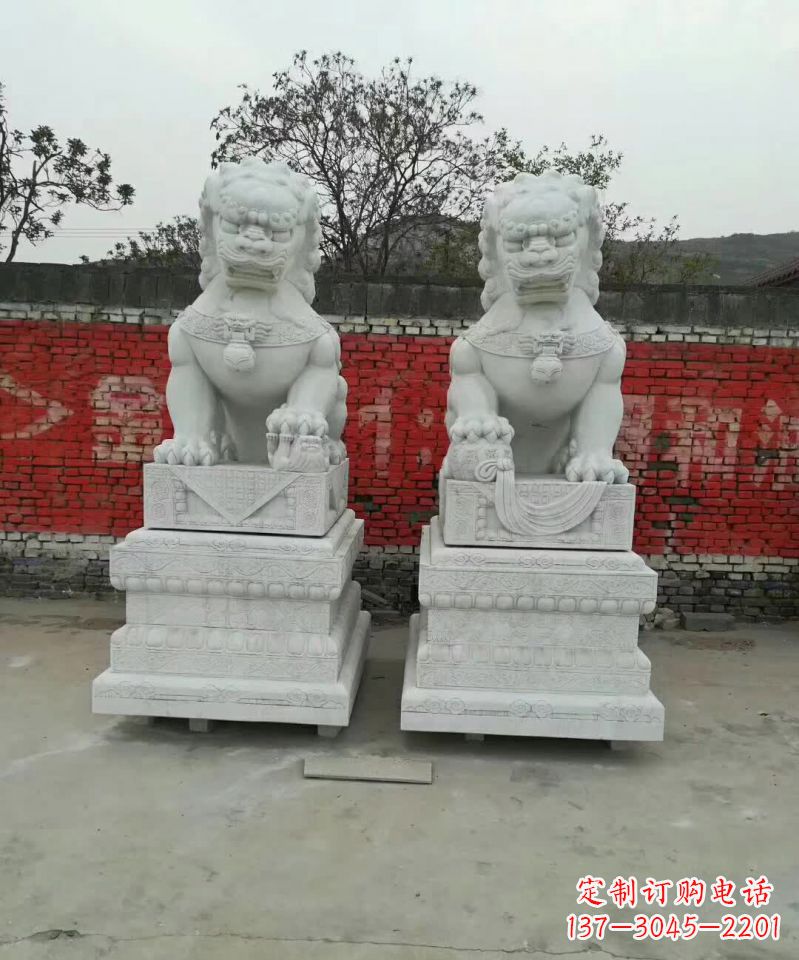 东莞大理石狮子雕塑,精致而壮观