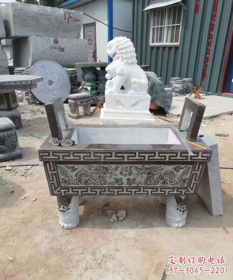东莞精美大理石香炉雕塑
