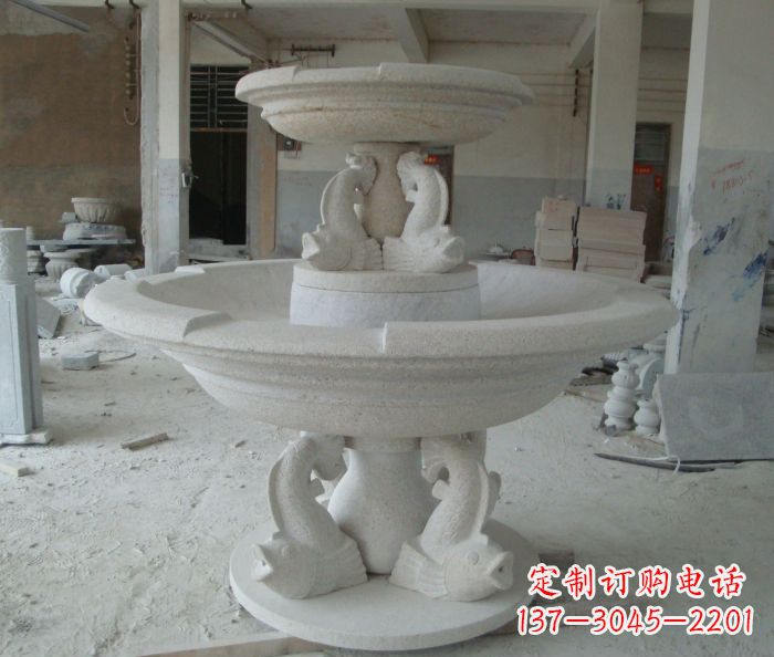 东莞高端大理石双层喷泉雕塑