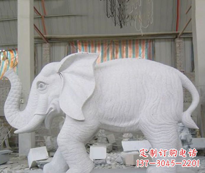东莞象征财富的大理石招财大象雕塑