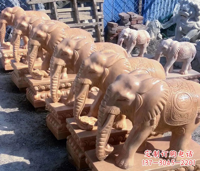 东莞大象喷水石雕